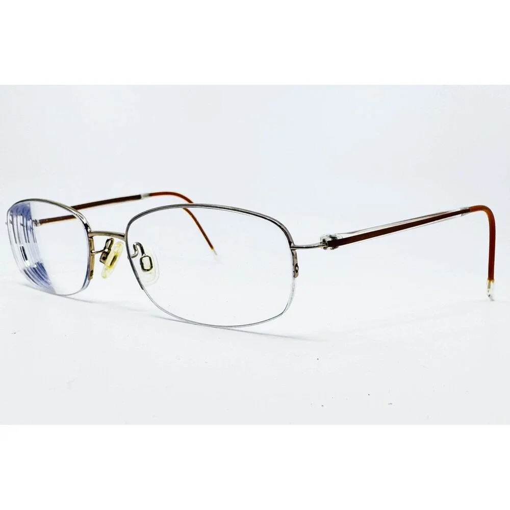 Unbranded Eyeglasses Frames Mens Silver Half Rim Rectangle 44550 Small